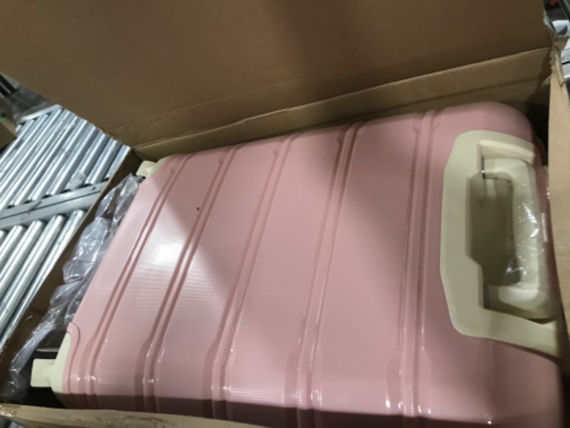 Photo 1 of Joyway Luggage Carry On 20inch Lightweight Polypropylene Carrying Case with TSA Lock, Rigid Suitcases Sets with Swivel Wheels,with 14inch Cosmetic Bag and 7inch Toiletry Pink