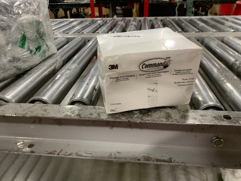 Photo 1 of Command Poster Strips, Damage Free Hanging Poster Hangers, No Tools Wall Hanging Strips for Posters, 256 White Command Adhesive Strips