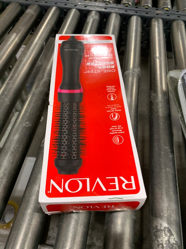 Photo 1 of REVLON One-Step Hair Dryer and Styler - Root Booster Round Brush for Styling, Dryer Brush for Fast and Easy Salon-Quality Blowout, More Shine and Less Frizz (1-1/2 in)