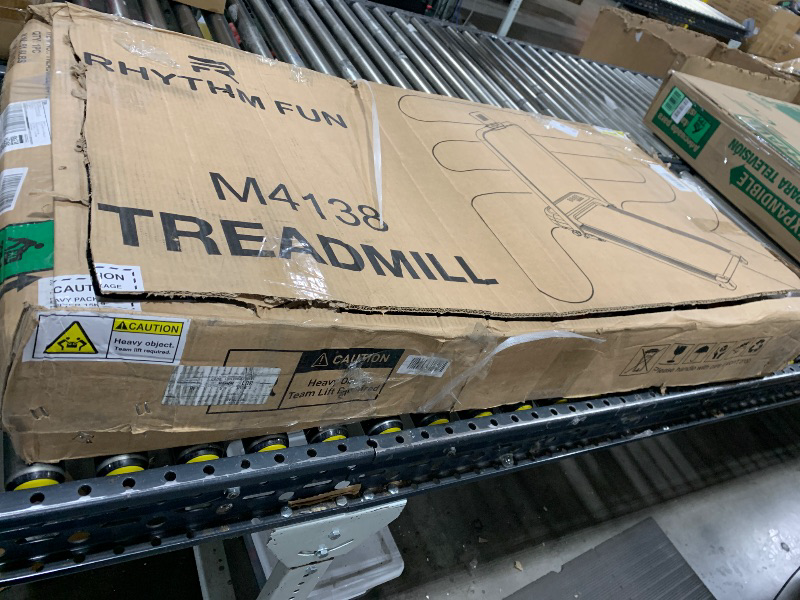 Photo 1 of RHYTHM FUN Incline Foldable Treadmill, Walking Pad Treadmill with Incline, 300 lbs Portable Treadmills with Handles for Home Office Use, Under Desk Compact Walking pad with LED Display & APP