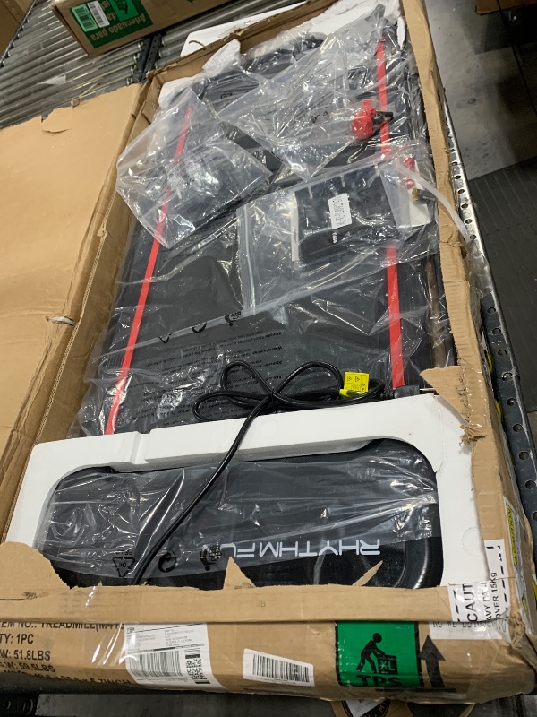 Photo 1 of RHYTHM FUN Incline Foldable Treadmill, Walking Pad Treadmill with Incline, 300 lbs Portable Treadmills with Handles for Home Office Use, Under Desk Compact Walking pad with LED Display & APP