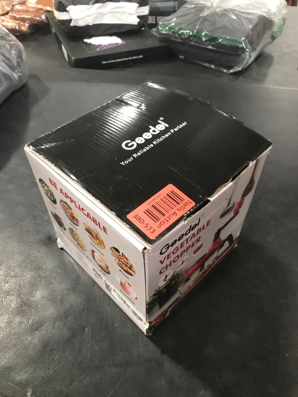 Photo 1 of Geedel Hand Food Chopper, Vegetable Quick Chopper Manual Food Processor, Easy To Clean Food Dicer Mincer Mixer Blender, Rotary Onion Chopper for Garlic, Salad, Salsa, Nuts, Meat, Fruit, Ice, etc