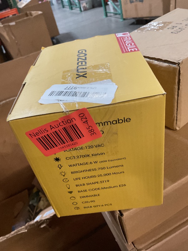 Photo 1 of ***(MISSING 1)***
Gozelux Vintage LED Edison Bulbs 6W, Equivalent 60W Incandescent, Warm White 2700K, ST58 Antique LED Filament Bulbs with 90+ CRI, E26 Medium Base,Dimmable, Clear Glass, Pack of 6