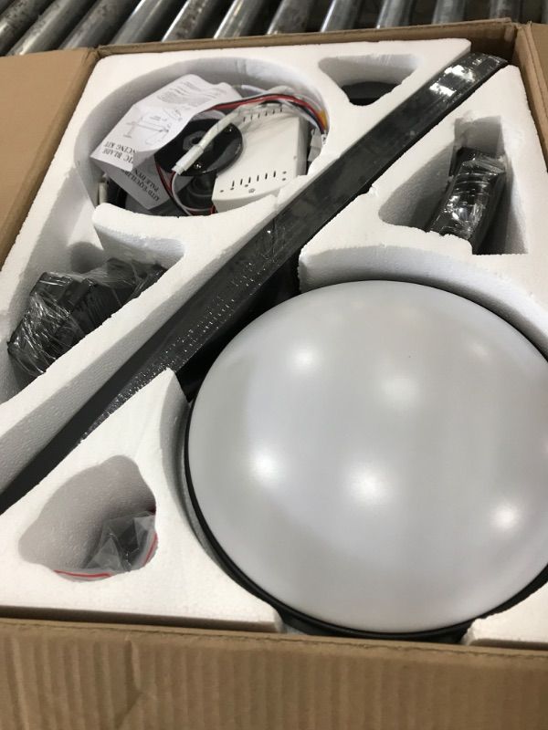 Photo 1 of JSAITEE Ceiling Fans with Lights, 52 Inch Low Profile Ceiling Fan with Light and Remote Control, Flush Mount, DC Reversible Motor, Noiseless, Brown 6 Speeds Ceiling Fan for Bedroom