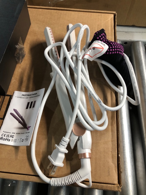 Photo 1 of ***(MISSING PLATES)***
CkeyiN Hair Crimper for Women with 3 Interchangeable Plates, 3 in 1 Hair Straightener and Crimper Adjustable Temperature Crimping Irons Wavers for All Hair Types