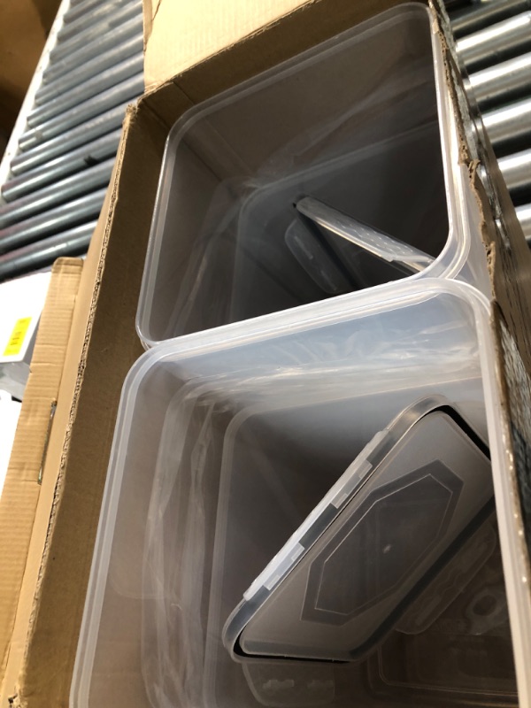 Photo 1 of ***(MISSING 2 LIDS)***
M MCIRCO Extra Large 7qt / 6.5L/220oz Tall Food Storage Containers, WIDE & DEEP, 4-Piece Plastic Airtight Kitchen Pantry Storage Containers for Flour, Sugar, with 4 Measuring Cups,20 Labels