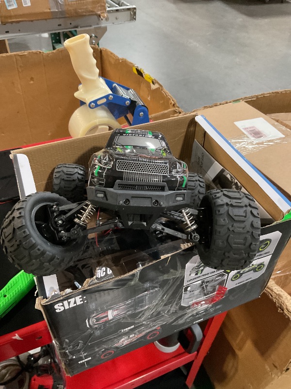 Photo 1 of **FRONT PASSENGER WHEEL IS BROKEN**RACENT RC Truck 1:16 4x4 All Terrain RC Car 40KPH High Speed Remote Control Cars for Boys, Off-Road Monster Truck with 2.4Ghz Radio Control, 2 Batteries, Gifts for Kids Adults