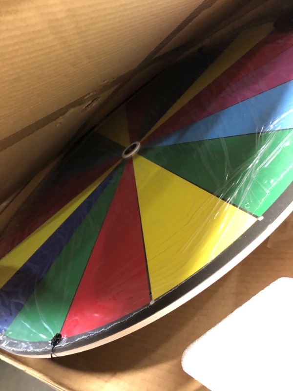 View 3 of Hooomyai 30 Inch Large Size Wheel Heavy Duty Prize Wheel Height Adjustable 55”-67“ Floor Stand Fortune Wheel with Dry Erase Marker & Eraser 18 Slots Spinning Wheel for Game Carnival and Trade Show
