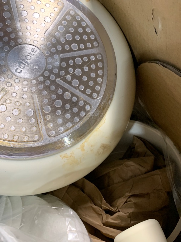 Photo 1 of ***(HEAVILY USED/ SOME DAMAGE)***
CAROTE 18Pcs Nonstick Ceramic Cookware Set, PFAS/PFOA Free, Cream White Pots and Pans Set Non Stick, Non-toxic Cookware,Kitchen Cooking Pan Set, Large Capacity