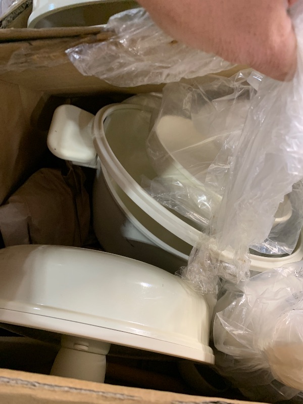 Photo 1 of ***(HEAVILY USED/ SOME DAMAGE)***
CAROTE 18Pcs Nonstick Ceramic Cookware Set, PFAS/PFOA Free, Cream White Pots and Pans Set Non Stick, Non-toxic Cookware,Kitchen Cooking Pan Set, Large Capacity