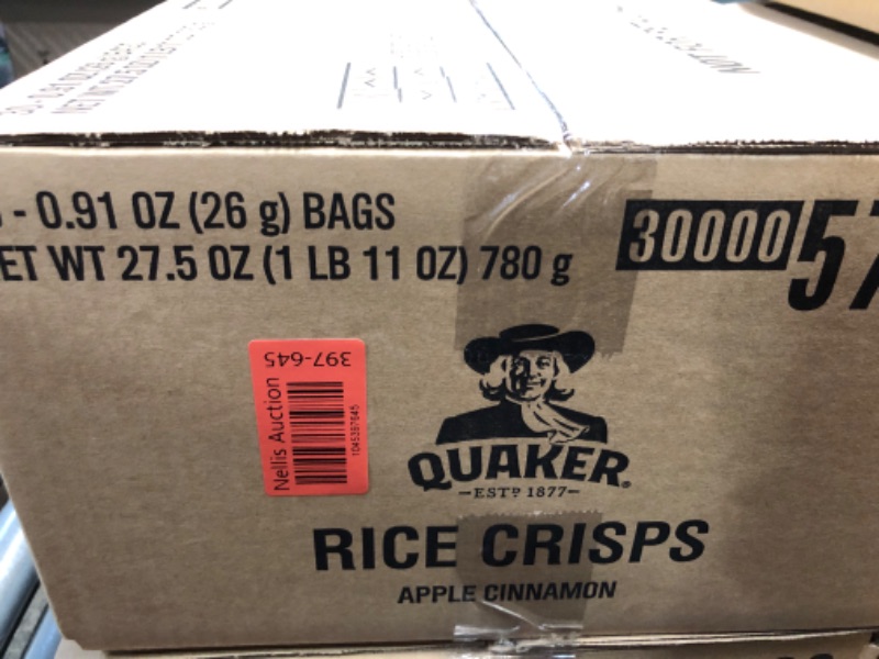 Photo 1 of ***(EXP:5/18/25)NONREFUNDABLE***Quaker Rice Crisps, Gluten Free, Apple Cinnamon, 0.91 Oz, 30 Count