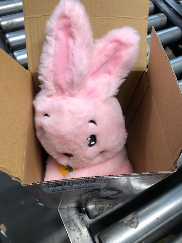 Photo 1 of (Used)(non functional)MIAODAM Cute Electric Bunny Toy Interactive Singing Talking Dancing Shaking Twirling Bunny Stuffed Animal for Kids Girls Boys 9 Songs Carrot Reactions Ribbit Plush Toys (11.8 Inch)