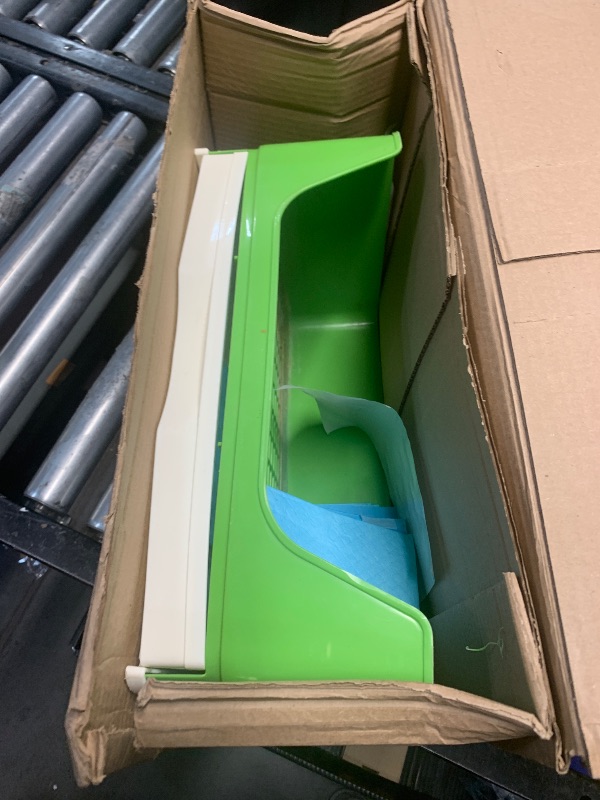 Photo 1 of (See all images)Humorous.P Rabbit Litter Box - Extra Large Pet Bunny Little Box Potty Trainer Ideal for Small Animal, Rabbit, Guinea Pig, Ferrets Rectangular Corner Litter Box Cage (Green 15.7" 11.4" 6.2")