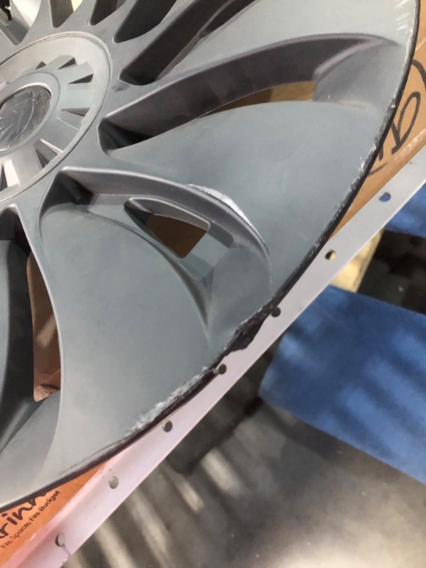 Photo 1 of ***DAMAGED - CRACKED - HAS ROAD RASH - SEE PICTURES***
KAVANIC Fits Model Y Wheel Cover 19Inch ABS Matte Black Blade Style Hubcaps for Tesla 2020-2024 Model Y Gemini Wheel Cover Replacement Support Logo Symmetry Design