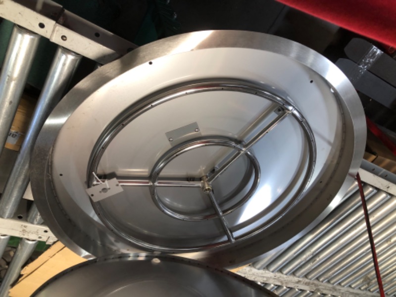 Photo 1 of ***MAJOR DAMAGE - SCRATCHED, BENT, AND WARPED - SEE PICTURES***
Skyflame 31" x 31" Round Stainless Steel DIY Drop-in Firepit System Assembly Set, Including Fire Pit Pan Fire Bowl with Burner Ring and Protective Cover
