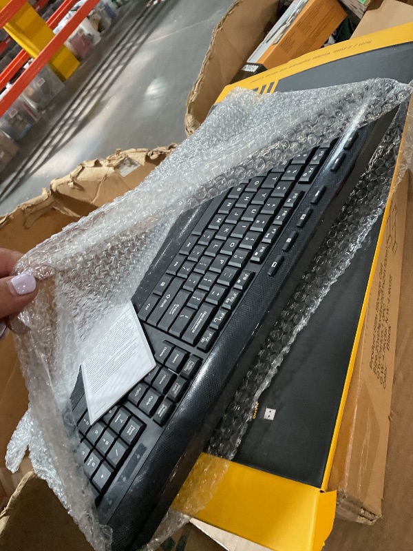 Photo 1 of Wireless Keyboard and Mouse Combo with Wrist Rest, Foldable Legs, EDJO 2.4GHz Full-Sized Computer Keyboard, USB Mouse with 6 Buttons, Long Battery Life, Lag-Free for Laptop, PC, Windows, Mac?Black?