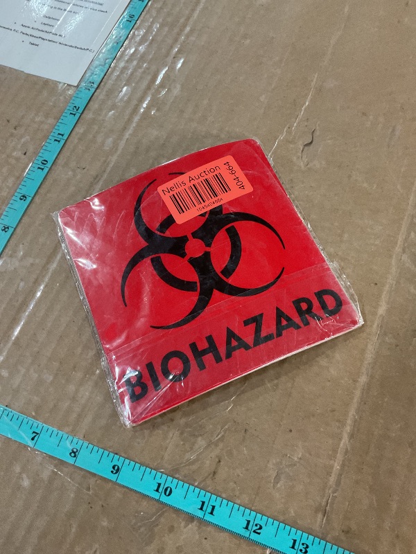 Photo 1 of (12 Pack) Biohazard Stickers Sign, 6x6 Inches Waterproof Biohazard Warning Label?6 Mil Vinyl Self Adhesive Durable Decal Stickers Use for Labs, Hospitals and Industrial