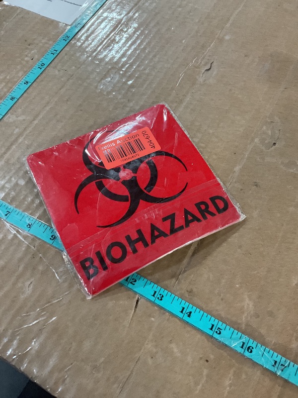 Photo 1 of (12 Pack) Biohazard Stickers Sign, 6x6 Inches Waterproof Biohazard Warning Label?6 Mil Vinyl Self Adhesive Durable Decal Stickers Use for Labs, Hospitals and Industrial