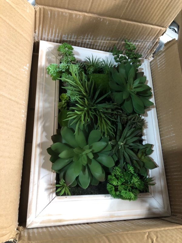 Photo 1 of ***(MINOR DAMAGE)***
Hollyone White Artificial Succulents Hanging Plants Large Rectangle Wall Shelves with Wooden Planter Fake Hanging Plants for Indoor Outdoor Bedroom Bathroom Boho Wall Decor