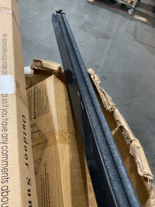 Photo 1 of (See all images)(Damaged)VICLLAX Premium Outdoor Roller Shade, 95% Patio Cordless Blinds with Weather Resistant Valance 8x8FT,Graphite