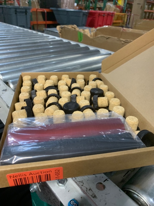 Photo 1 of 100 Pcs Wine Bottle Cork Stopper Plastic Top Kits, 50 T Shape PVC Heat Shrink Capsules, 50 Wine Corks Tops Sealer Tasting Bottle Shrink Wrap Caps for Cruise Ship Wedding Christmas Party(Black, Red)