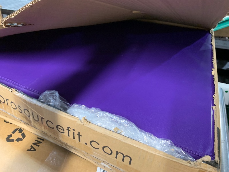Photo 1 of ***(MAJOR DAMAGE/ SEE NOTES)***
ProsourceFit Tri-Fold Folding Thick Exercise Mat 6'x2' with Carrying Handles for MMA, Gymnastics, Stretching, Core Workouts, Purple