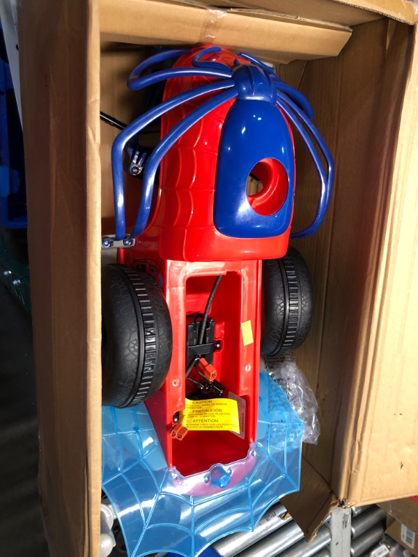 Photo 1 of ***USED - MISSING A WHEEL AND BATTERY - OTHER PARTS LIKELY MISSING AS WELL - UNABLE TO TEST***
Kid Trax Toddler Marvel's Spider-Man Premium Toddler Quad Ride-On, Kids 18-30 Months, 6V Battery and Charger Included, Max Weight 44 lbs, Red