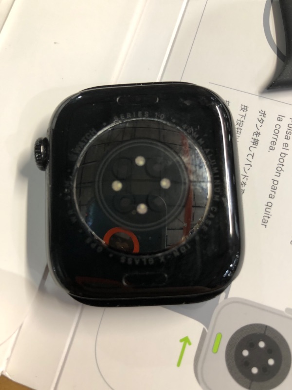 Photo 1 of ***(USED/ SEE NOTES)***
Apple Watch Series 10 [GPS 46mm case] Smartwatch with Jet Black Aluminium Case with Black Sport Band - M/L. Fitness Tracker, ECG App, Always-On Retina Display, Water Resistant