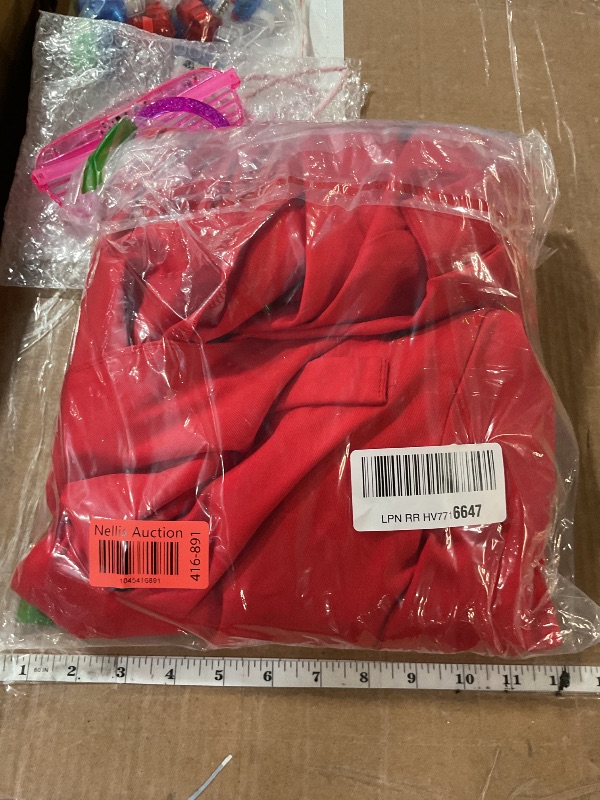 Photo 1 of Women's Business Casual Suits 2 Piece Dressy Blazer and Loose Straight Leg Pants Set Red