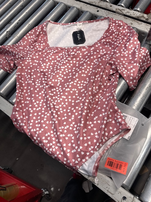 Photo 1 of *** X Large Plus***
SOLY HUX Womens Plus Size Bodysuit Scoop Neck Short Sleeve T Shirts Skinny One Piece Bodysuit Summer Basic Tops Dusty Pink X-Large Plus