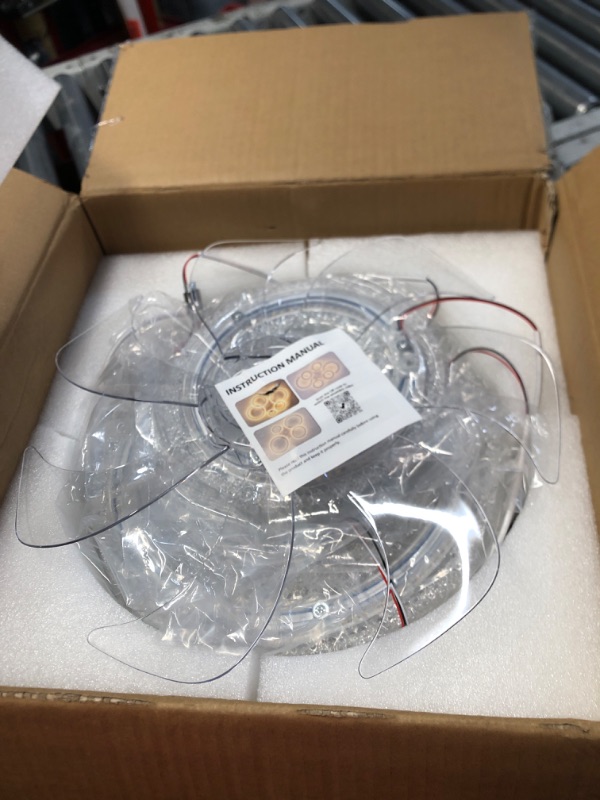 Photo 1 of (used)(see all images) LVZECHEN 76CM Smart Ceiling Light with Fan DC Motor 6 Gear Reversible Bedroom Ceiling Fan w