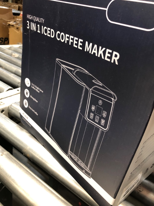 Photo 1 of KIDISLE Hot & Iced Coffee Maker with Bold Setting, Single Serve Coffee Maker for K Cup and Grounds, 6-14 oz Brew Sizes, 50 oz Removable Water Tank, One Cup Coffee Machine with Reusable Filter, Black