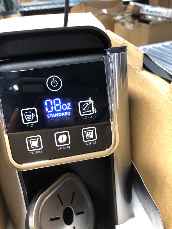 Photo 1 of KIDISLE Hot & Iced Coffee Maker with Bold Setting, Single Serve Coffee Maker for K Cup and Grounds, 6-14 oz Brew Sizes, 50 oz Removable Water Tank, One Cup Coffee Machine with Reusable Filter, Black