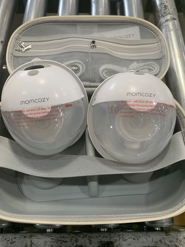 Photo 1 of Momcozy Breast Pump Hands Free Mobile Style | M6, Wearable Breastfeeding Pump Ideal Rhythm for More Milk, DoubleFit Flange More Fit & Discreet with 3 Modes & 9 Levels, 24mm - 2 Pack Quill Gray