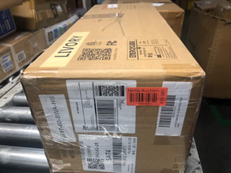 Photo 1 of 60 Inch Smart Ceiling Fan with Lights Remote,Control via Alexa Google Voice App WiFi,Quiet DC Motor,Dimmable,Outdoor Indoor Modern Ceiling Fans for Large Bedroom Patio Porch,Brown Black Walnut