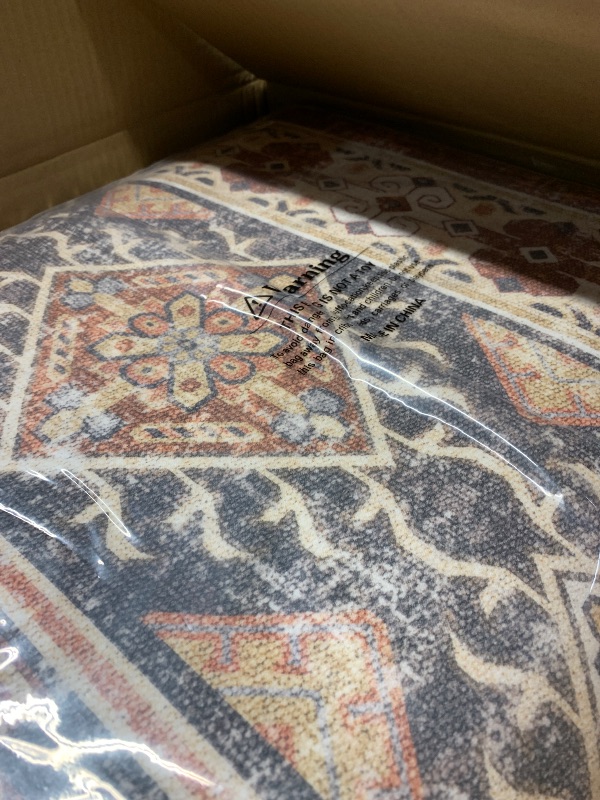 Photo 1 of Large Rugs for Living Room: 10x14 Area Rugs Farmhouse Indoor Machine Washable Rug Non-Slip with Rubber Backed Oriental Carpets 10x14 Brick