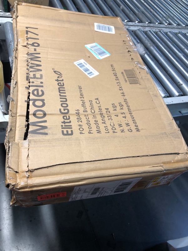 Photo 1 of ***NONREFUNDABLE**FOR PARTS ONLY**
Elite Gourmet EWM-6171 Triple 3 x 2.5 Qt. Trays, Buffet Server, Food Warmer Temperature Control, Clear Slotted Lids, Perfect for Parties, Entertaining & Holidays, 7.5 Qt Total, Stainless Steel