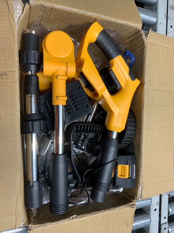 Photo 1 of ** PARTS ONLY ** 20000 RPM Electric Weed Wacker Cordless, 3-in-1 Weed Eater Cordless with Battery Powered, Lawn Mower/Grass Trimmer/Lawn Edger with 3 Types Blades, Battery Weed Wacker with Wheels (2 Battery, Yellow)