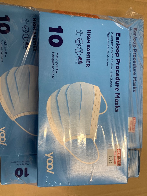 Photo 1 of *** photo stock for reference*** American Hospital Supply (AHS) Earloop Masks Disposable | Adult Face Covering | 3 Ply Disposable Face Mask (Box of 10) 8 packs 
