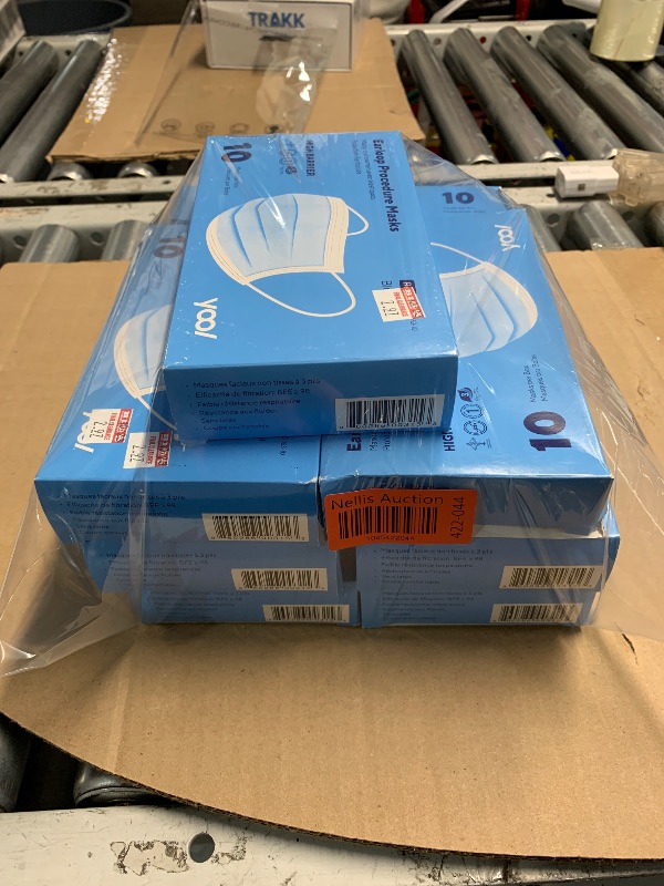 Photo 1 of *** photo stock for reference*** American Hospital Supply (AHS) Earloop Masks Disposable | Adult Face Covering | 3 Ply Disposable Face Mask (Box of 10) 8 packs 