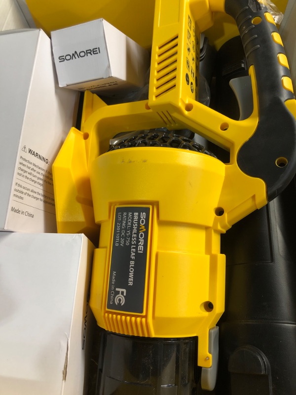 Photo 1 of ***PARTS ONLY*** ***NON REFUNDABLE***  SOMOREI Cordless Leaf Blower - 500 CFM Brushless Electric Blower with 2 Packs 4.0Ah Battery & Charger