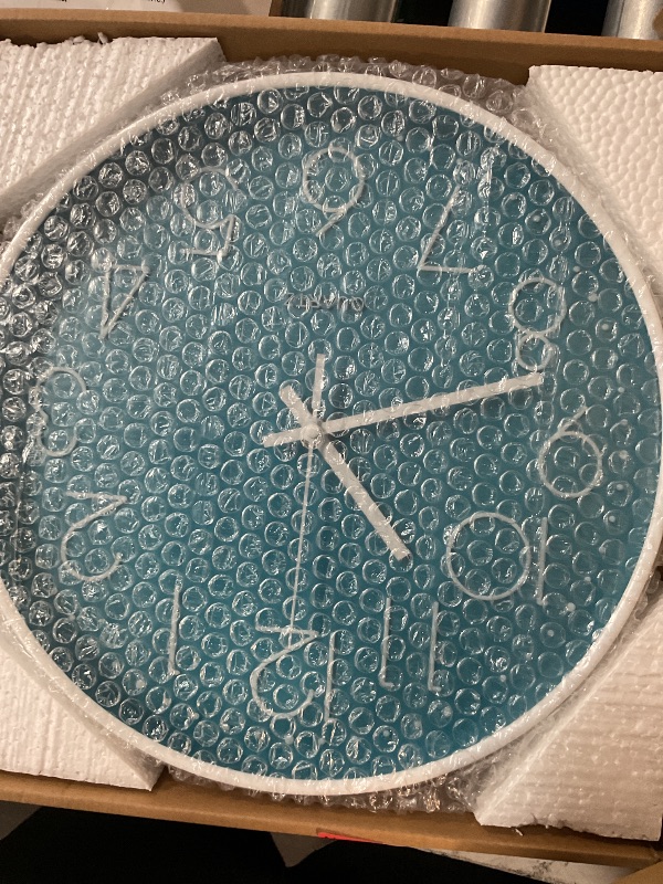 Photo 1 of Preciser Large Digital Wall Clock 12 Inch Simple Silent Wall Clocks Decorative Clock for Bathroom, Living Room, Kitchen, Classroom, Office Easy to Read - Blue