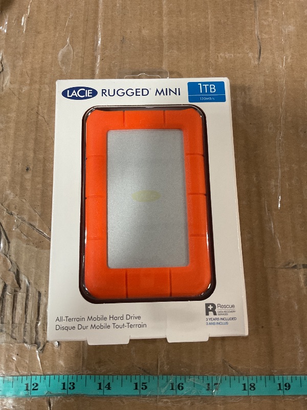 Photo 1 of LaCie Rugged Mini 1TB USB 3.0 Portable External Hard Drive - Shock, Dust and Rain Resistant for Mac and PC