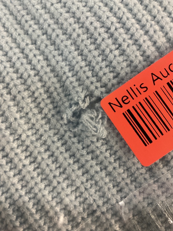 Photo 1 of **ITEM HAS A SNAG**
ZAFUL Women Off Shoulder Sweater Long Sleeve Knit Sweater Loose Pullover Jumper Tops Light Blue L