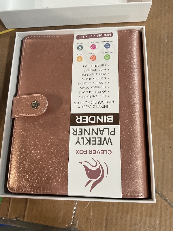 Photo 1 of Clever Fox Weekly Planner Binder – Goal Setting Planner for Time Management & Weekly Tasks – Work & Life Organizer with To Do List & Habit Tracker – Undated, 7? x 9? Hardcover (Rose Gold)