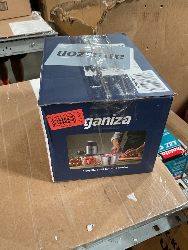 Photo 1 of (PARTS/SCRAP) (NO POWER)  GANIZA Food Processors, Electric Food Chopper with Meat Grinder & Vegetable Chopper - 2 Bowls (8 Cup+8 Cup) with Powerful 450W Copper Motor - Includes 2 Sets of Bi-Level Blades for Fruits/Meat/Nuts