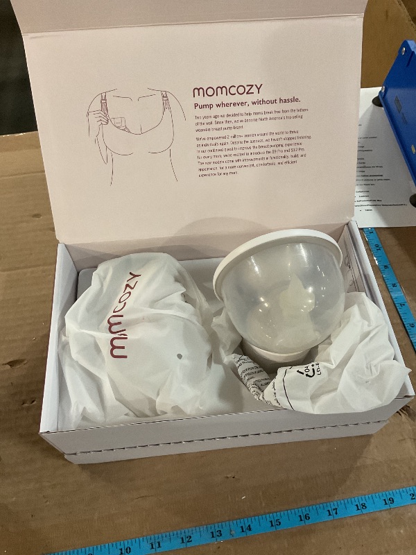 Photo 1 of (POWER TESTED) (USED/FAIR) Momcozy Wearable Electric Breast Pump – Portable, Wireless, Adjustable Suction, Soft DoubleFit Flanges, Smart Display (24mm, 2-Pack, Light White)