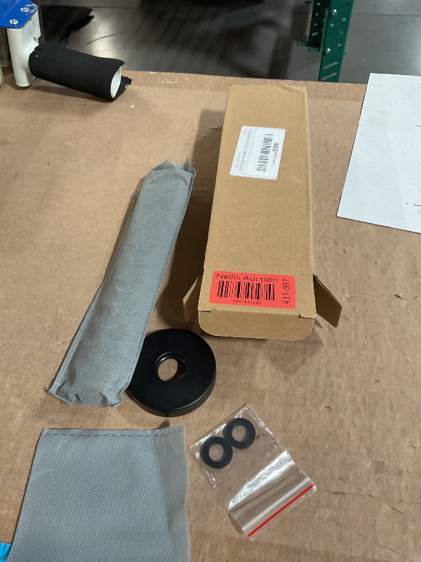 Photo 1 of 8 Inch Shower Arm with Flange, Ceiling Mounted Shower Head Extension Arm, 1/2 NPT Straight Arm for Rain Shower Head, Stainless Steel Shower Head Extension Replacement Pipe Arm, Black