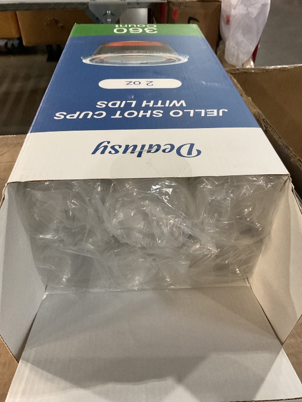 Photo 1 of Dealusy 360 Set 2 oz Jello Shot Cups with Lids, Sturdy & Food Safe Disposable Plastic Portion Condiment Dipping Sauce Cups, Small Containers for Salad Dressing
****SEEMS FULL, CANNOT TELL IF SOME ARE MISSING.****