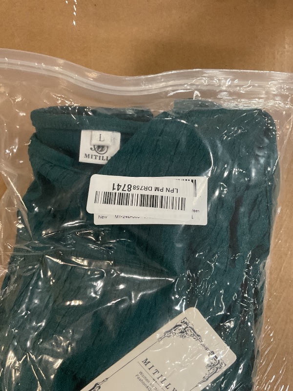 Photo 1 of (Used)MITILLY Formal Dresses for Women 2025 Elegant Crew Neck Sleeveless Textured Ruched Bodycon Maxi Wedding Guest Dress Large Dark Green